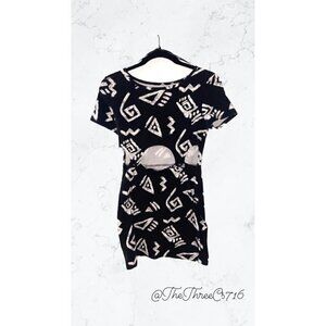 Womens black and white dress with cutout size M
